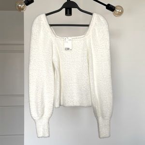 NWT H&M Fuzzy Bell Sleeve Sweater